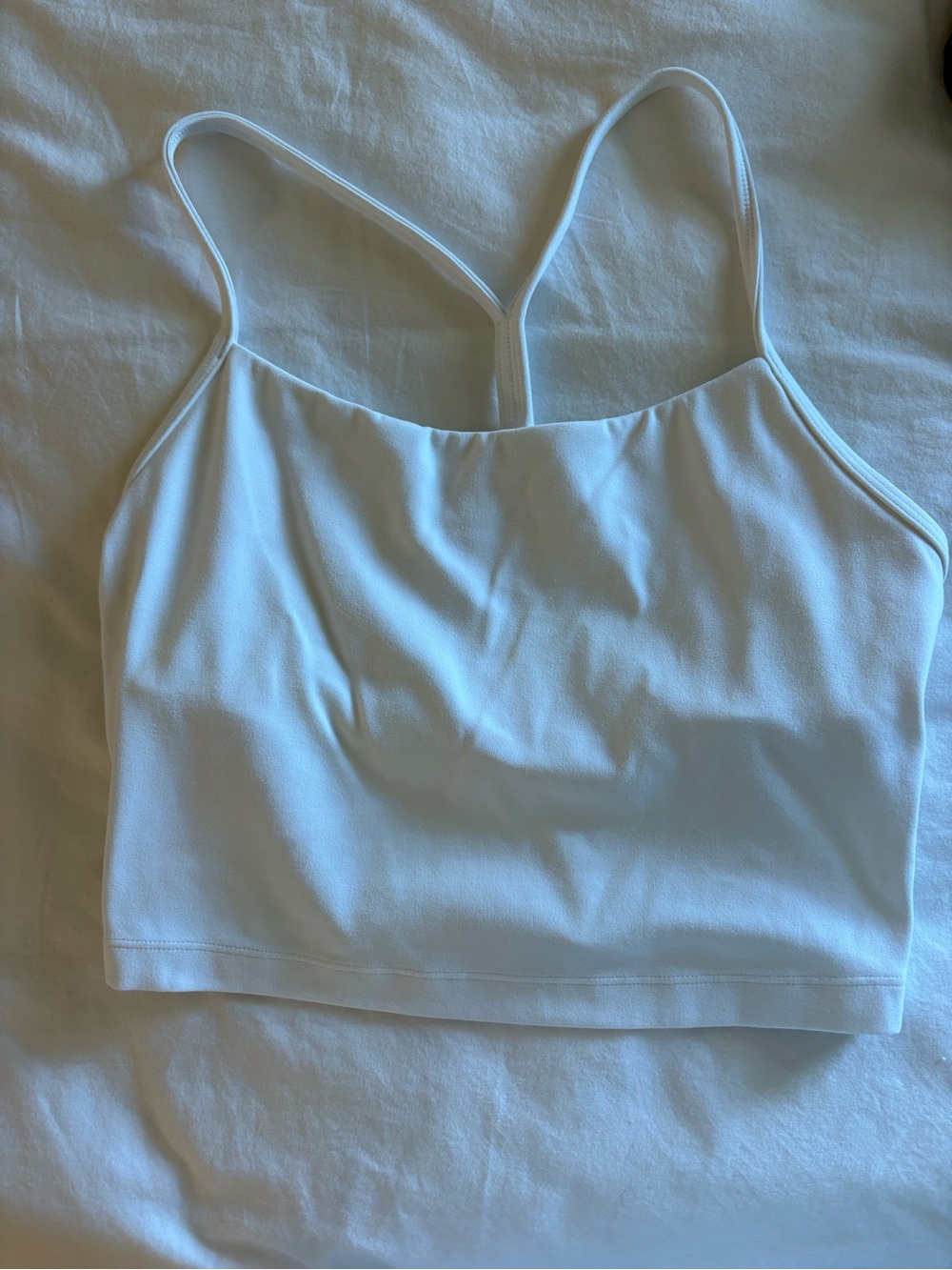 CRZ Yoga - White Women's Spaghetti Strap Crop Tank